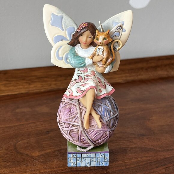 Jim Shore Heartwood Creek "Feline Fairy" Figurine 2009 Fairy Holding Cat 4014981 - Picture 1 of 10